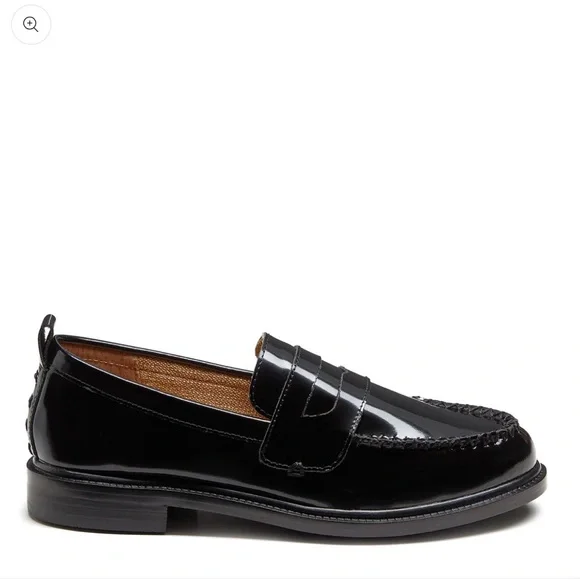 KELSI DAGGER Brooklyn Lens Black Patent Leather Loafer Sz 8W - Picture 6 of 7